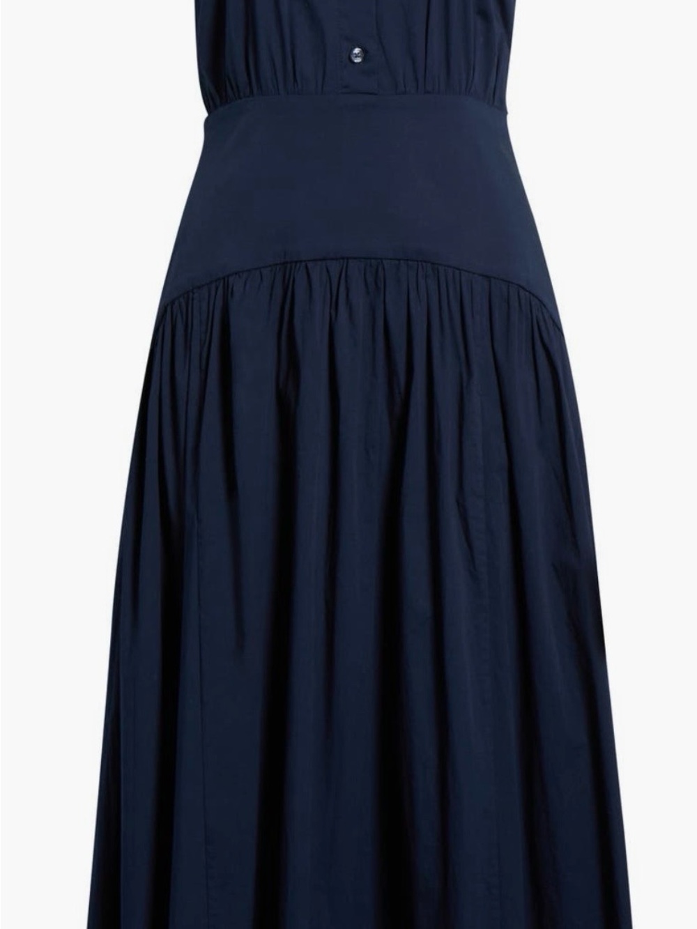 STAUD Romy Sleeveless Stretch Cotton Shirtdress Navy Size - 8